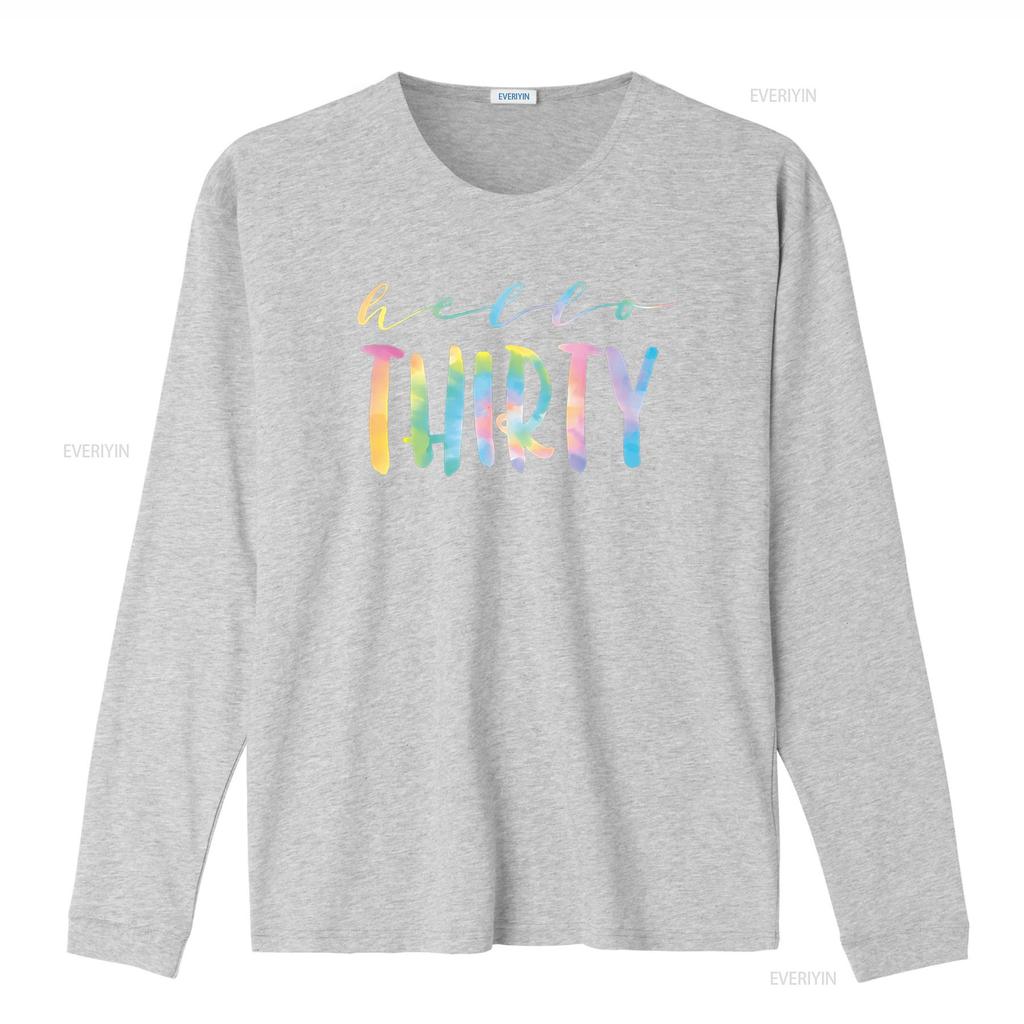 Tie Dye Hello Thirty 30 Year Old 30th Birthday Women Age T Shirt vintage Washed Stylish Unisex Casual Stretched homme