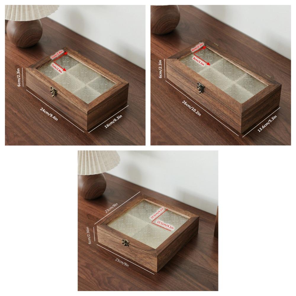 Decorative Wooden Jewelry Storage Box Vintage Solid Wood Storage Cabinet  Trinket