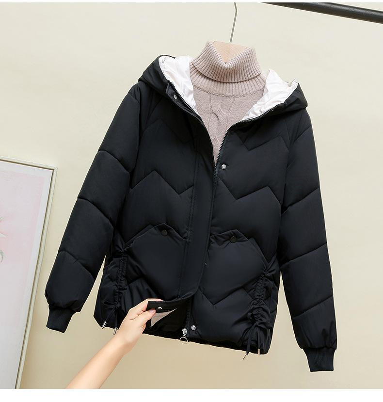 

Пуховик, женский порт, свободная куртка с хлопковой подкладкой, новая зимняя утолщенная теплая короткая куртка с хлопковой подкладкой M80-50 kg чёрный