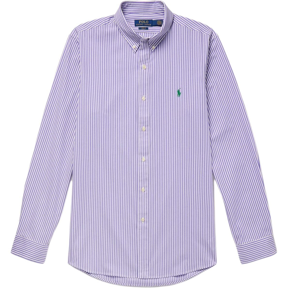 

Polo Ralph Lauren Полосатая рубашка из поплина с длинным рукавом и вышивкой логотипа Pony для мужчин фиолетовая 710791371-003 XL