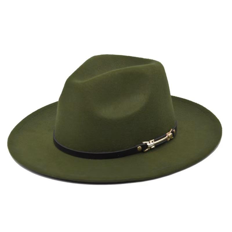 Popular European and American Classic Retro Woolen Top Hat Men's and Women's Fashion Flat-brimmed Church Top Hat Jazz Hat
