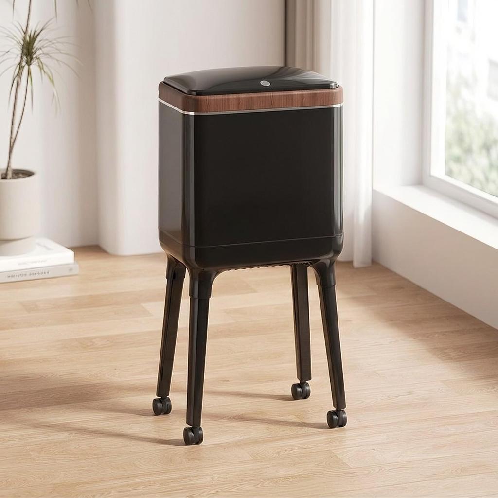 Trash Can with Legs and Wheels Slim Space-Saving for Kitchen