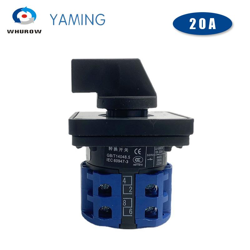 rotary cam switch 660V 20A Electric 8 Terminals LW26-20/2 LW28-20 YMW26 Series Silver Contact Rotary Changeover Cam Switch