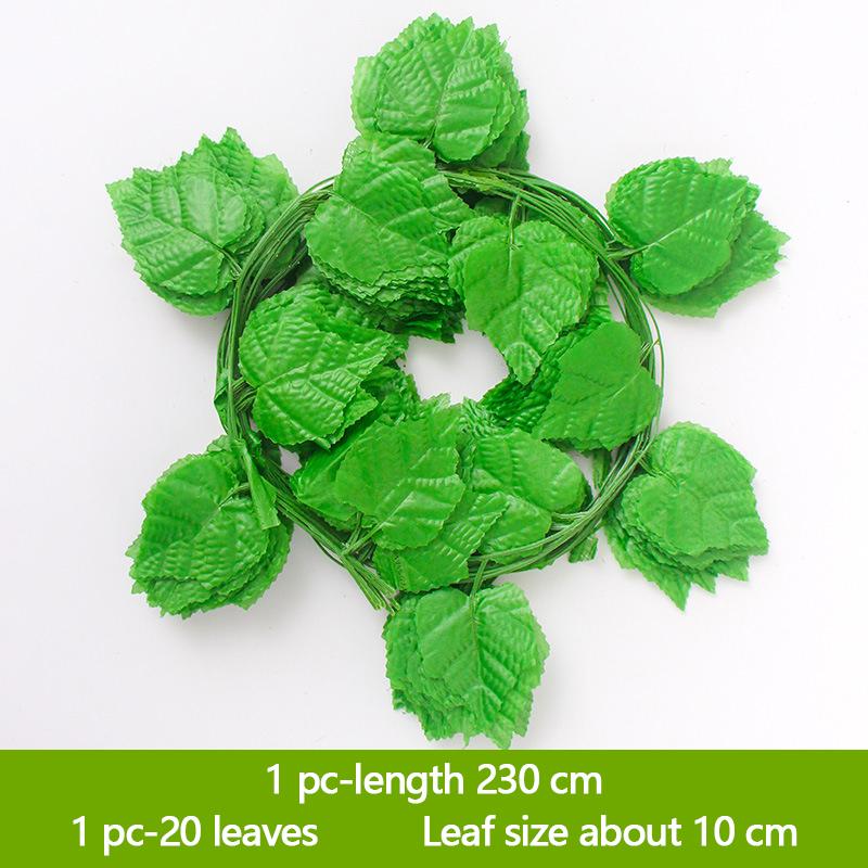 12-Piece Discount Set Ivy 240Cm Green Plastic Artificial Plant Leaf Vine Wedding Arch Home Bathroom Decoration Garland Party