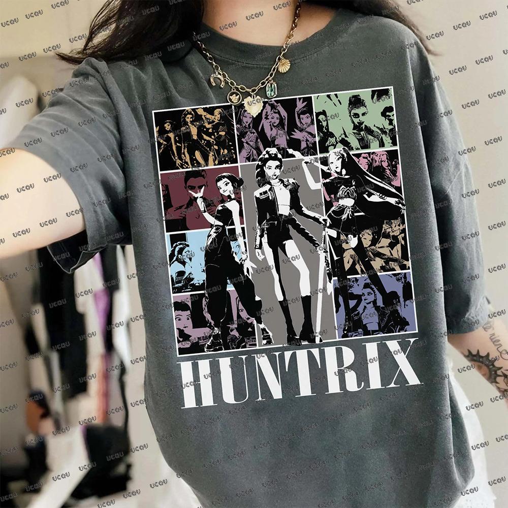 KPop Demon Hunters Huntrix Tshirts For Women Kpop Idol Group Shirt Mira Tee Rumi Joey Shirt Demon Hunter Merch Huntrix Gift S