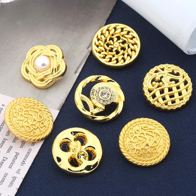 Knöpfe Gold Vielseitige Damenbekleidung Dekorative Metallknopf-Accessoires Runde Anzug-Mantel-Pullover-Knöpfe Daquan Herren