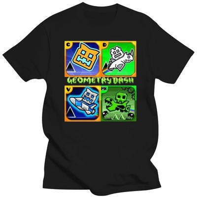 Männer FrauenGeometry Dash Gaming Fans T-Shirt Mädchen Jungen T-Shirt - Personalisiertes kostenloses Alter 5-15 Harajuku Lustiges T-Shirt