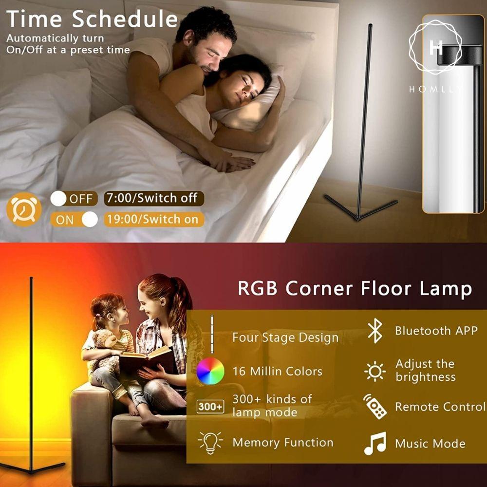 Homlly 300+ Color Changing Mood Lighting Corner Lamp with Bluetooth App and Remote Control