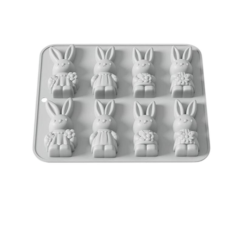 

Креативная форма для выпечки в форме пасхального кролика Силиконовая форма с легким извлечением для тортов, шоколада и мороженого серый