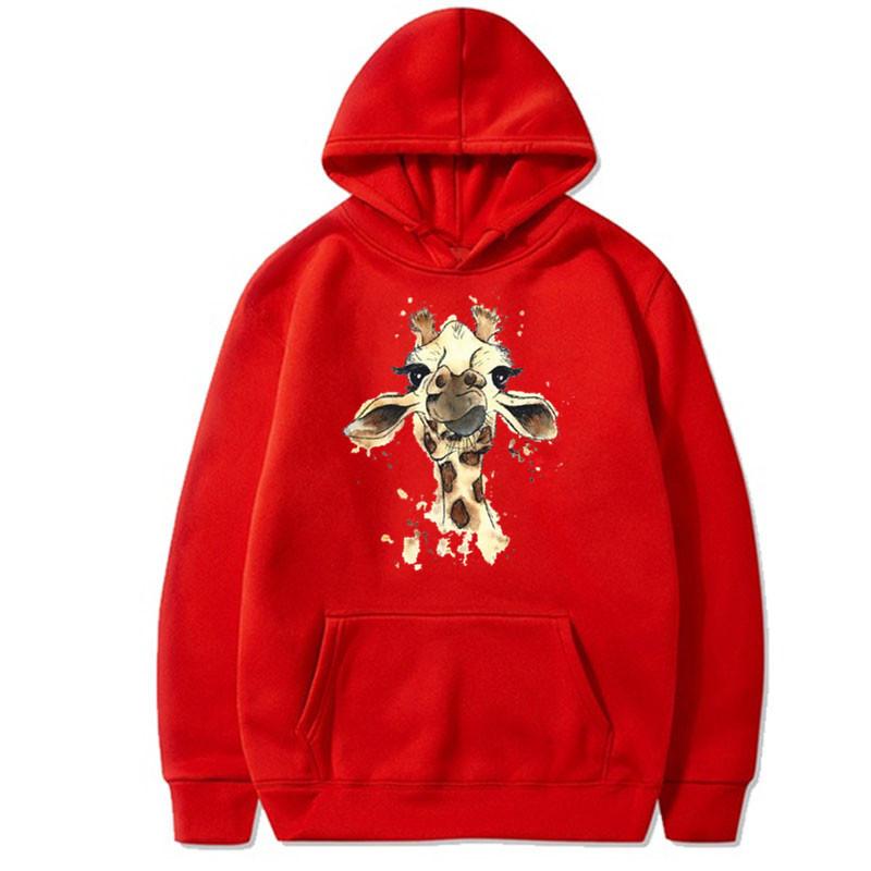Giraffe Pattern Long Sleeve Hoodie