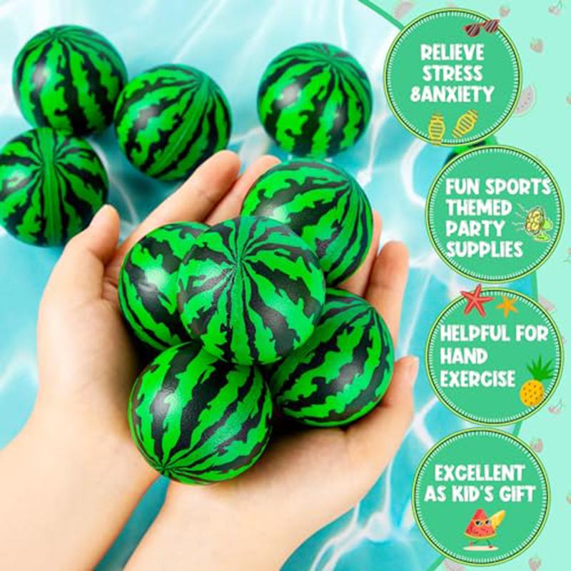 12/24/36PCS Watermelon Stress Balls Sensory Toys Push Stress Relief Soft Foam Ball Squishy Toys for Kids Adults Summer Gifts