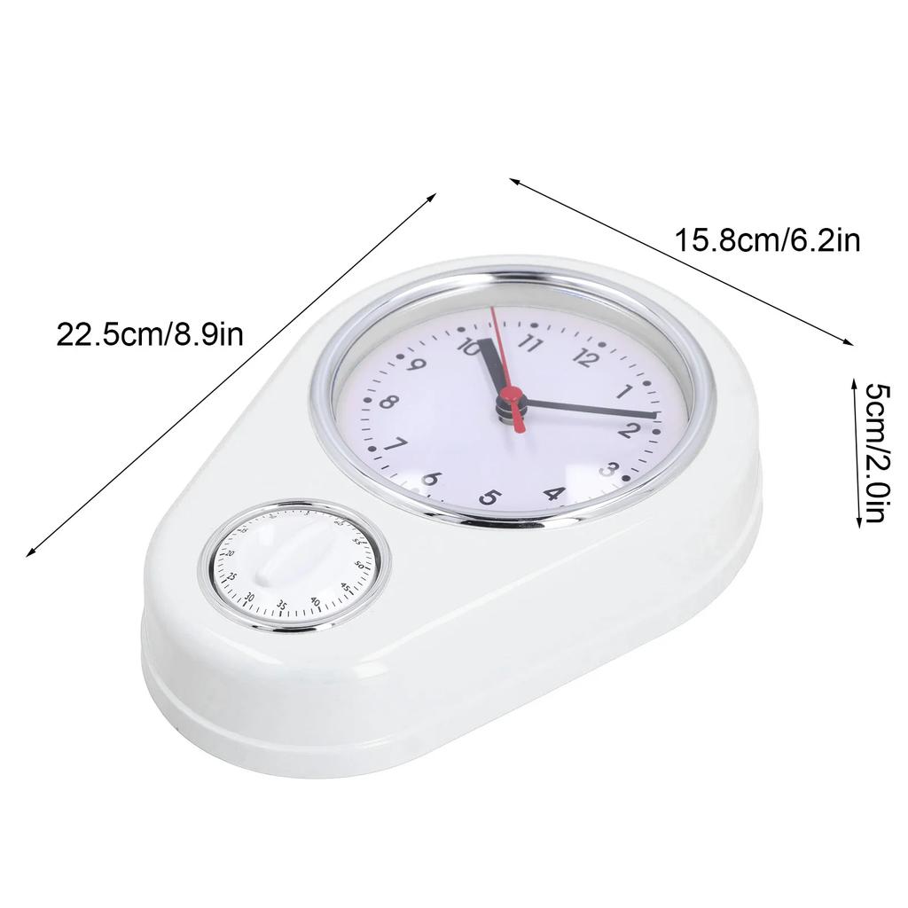9 Inch Quartz Clock Simple   Time Clear Display Multifunction Kitchen Timer Wall Clock Silent for Kitchen