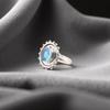 Swiss Blue Topaz Gemstone 925 Sterling Silver Gift Jewelry Handmade Women Ring RR-49-8