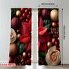 Set Of 2 Flat Printing Merry Christmas Curtains Poinsettia Berries Ornaments Digital Printed Polyester Drapes Spring Curtain Made