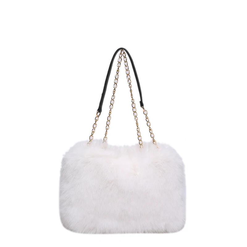 Autumn and Winter Fashi Ccise Underarm Bag Casual Cute Plush Temperament Shoulder Bag 2026 New Solid Sweet Women's Tote Bags