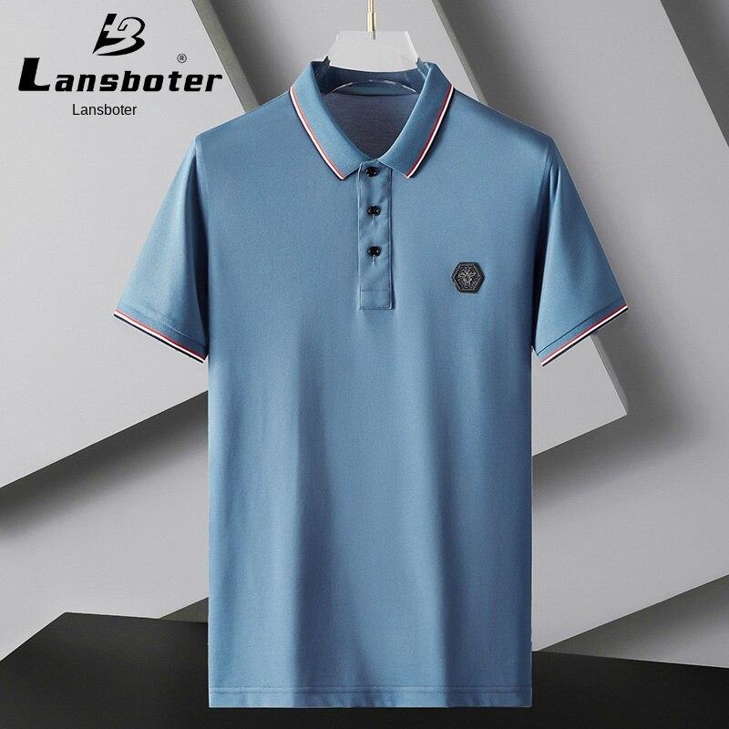 

Лансботер Мужская;s Футболка с короткими рукавами. Летняя рубашка с короткими рукавами для молодежи и среднего возраста. Дышащая негладкая рубашка-поло с мерсеризованным солнцезащитным кремом.