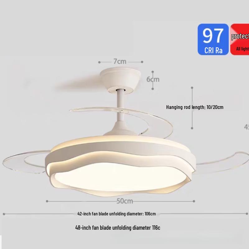 48-inch Silent Invisible Ceiling Fan Light