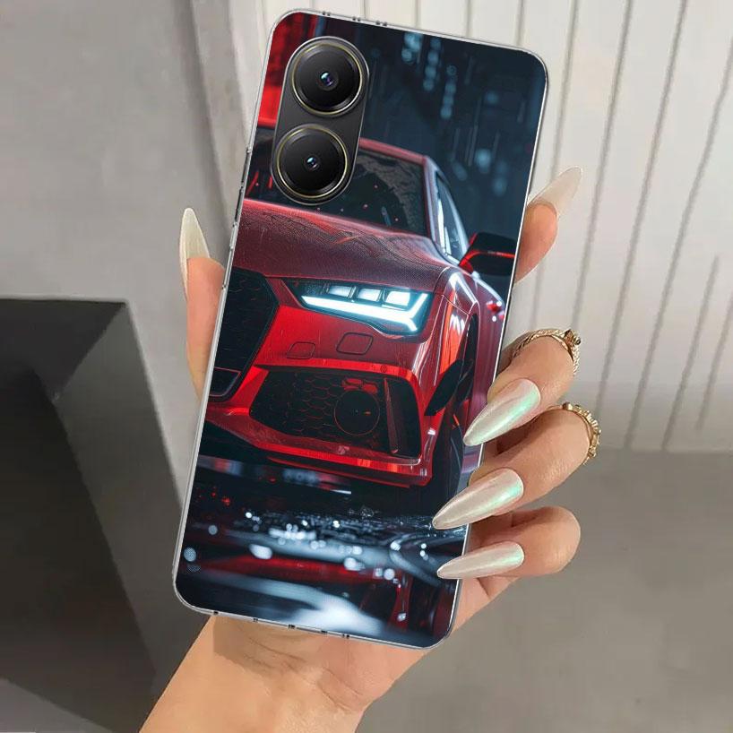 R-S 6 7 8 Sport Car Phone Case for Xiaomi Poco X5 X6 X7 Pro F7 Ultra M7 Redmi 15 15C 13 13C 12 12C 10 10A 10C 9 9A 9C 9T Shell P