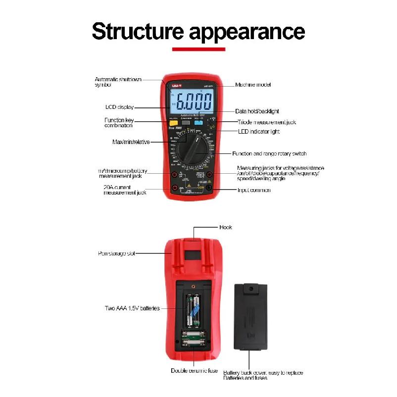 UNI-T UT105+ UT107+ Intelligent anti burn digital high-precision multimeter for automotive repair