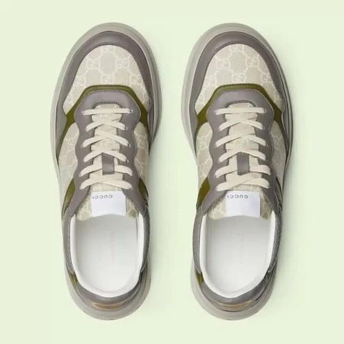 Gucci Chunky B Leather Casual Sneakers Men's White Green 700641 UPG90 1282
