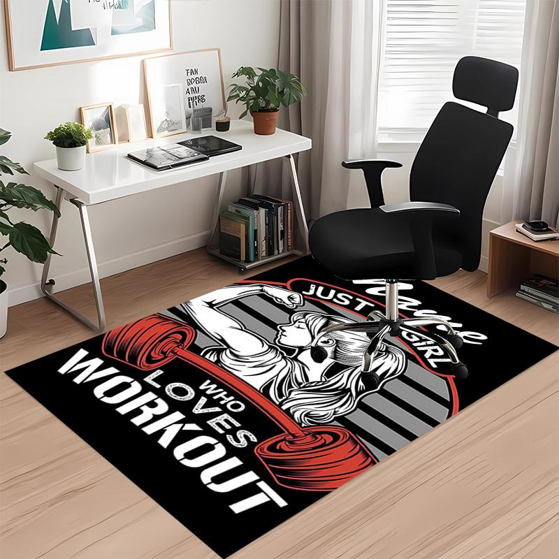 Custom Name weightlifting Printed Carpet, for Office Chair Living Room Bedroom Kitchen Room Decor Gifts.