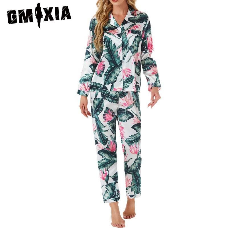 GMXIA Women's Homewear Cardigan Long Sleeve Autumn Casual Fashion Pajama Set