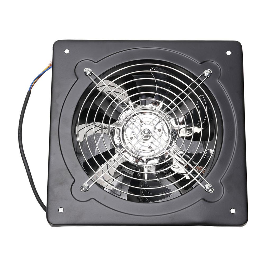 Kitchen Exhaust Fan 9.8 Inch Carbon Steel 2800RPM 80W 7 Blades Quiet Wall Mount Fume Extractor