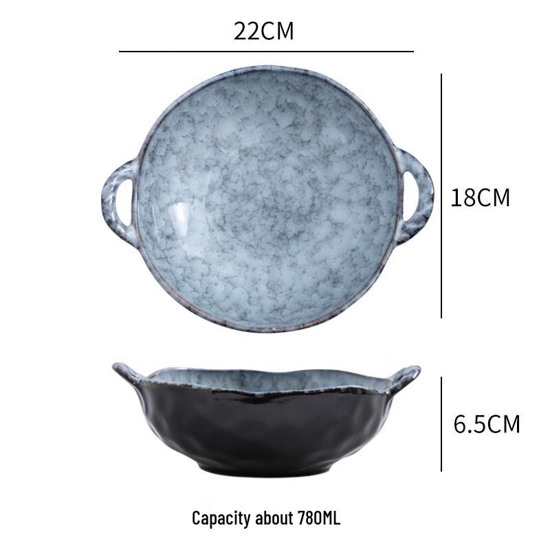 Ceramic Double-Handled Noodle Bowl