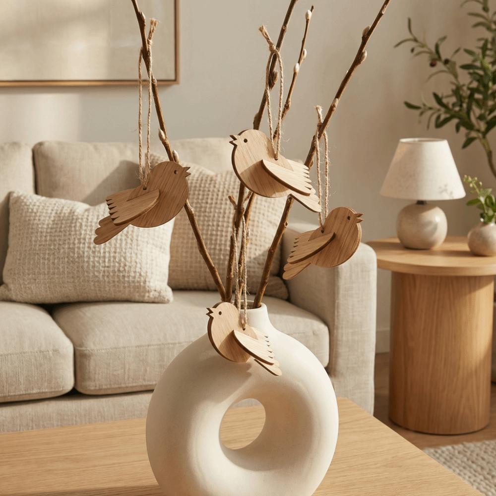 3 Stück Handgemachtes DIY Vogelornament Tier 3D Vogel zum Aufhängen Lustig Kinder Lernwerkzeuge Holz Vogel Dekoration Party