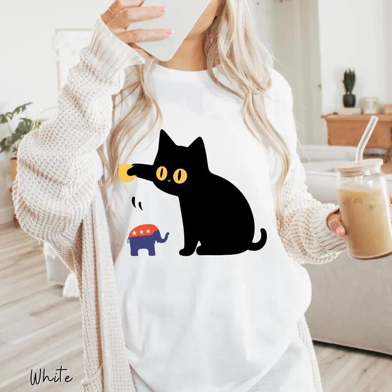 Cat Ladies for Kamala T-Shirt | Funny 2024 Election Tee | Harris for President Unisex T-Shirt XXL