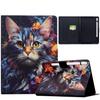 Painting Cute Cat Flip Tablet Case For iPad mini 6 2021/mini 7 2024 8.3 inch Universal Adjustable Stand Protective Case