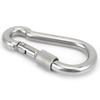 5pcs 80mm Locking Carabiner Clip Heavy Duty Spring Snap Hook with Nut Lock Buckle for Camping
