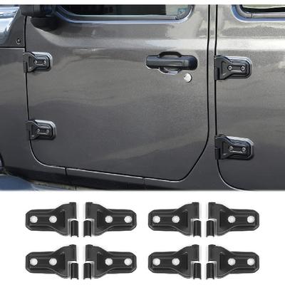 8PCS Door Hinge Cover Trim Accessories for 2018-2024 2025+ Jeep Wrangler JL JLU 2020-2024 2025+ Jeep Gladiator JT (Matt Black)