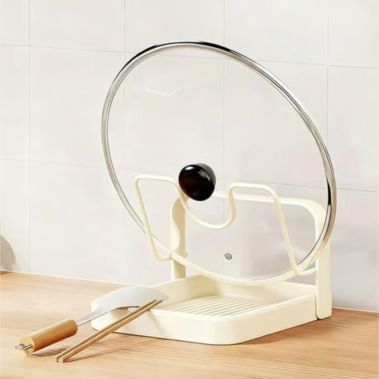 

Home Multifunctional Kitchen Pot Cover Rack Cutting Board Rack Spatula Storage Rack One Size білий