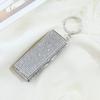 Shiny Rhinestone Mini Metal Pill Box Portable Keychain Travel Pill Organizer Moisture-proof 6 Grids Pill Case Container