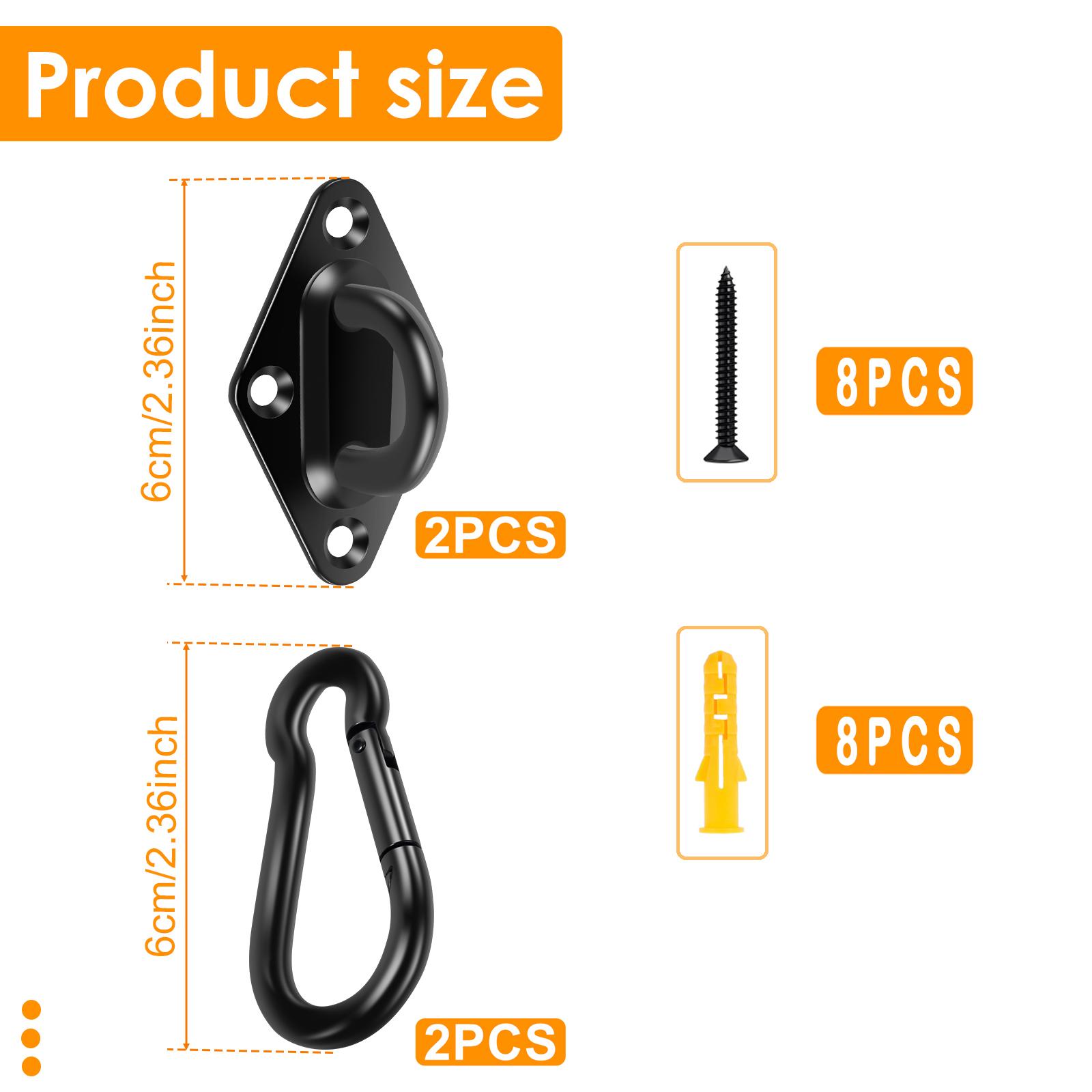 4/8/9Pcs Sun Shade Sail Hardware Kit Stainless Steel M8/6 Hammock Hook Hanging Portable Heavy Duty Awning Attachment for Outdoor