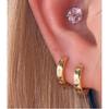 925 Sterling Silver Eight-Pointed Star Zircon Ear Cuffs - Retro Design with Unique Texture and Fashionable Temperament