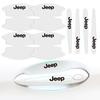 8Pcs Car Door Handle Rubber Sticker Decal Decals Accessories For Jeep Grand Cherokee Wrangler JK Gladiator Compass Renegade Patr