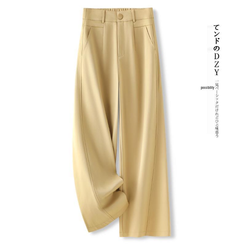 

Желтые женские брюки от костюма широкие от бедра, облегающего кроя, Весна-Лето 2025, Горячий стиль, Прямой крой длиной девять точек. 26/S for 85-95 lbs