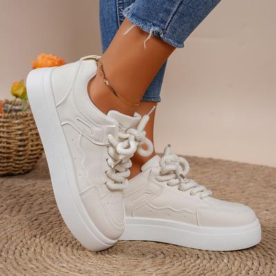 Sneakers Women's Breathable Platform Lace-up Sneakers Canvas Shoes Lace-up Black Running Tennis Vulcanized Zapatos De Mujer