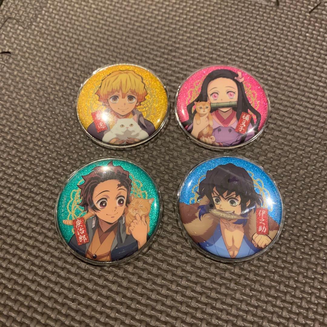 

[USED] Demon Slayer Nanja Town Peaceful Days with Cats Glitter Can Badge, Rare