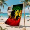 1 Stück Rasta Löwe Reggae Farben Strandtuch, Schnelltrocknendes Leichtes Polyestertuch, Weiches Saugfähiges Afrikanisches Themenhandtuch zum Schwimmen