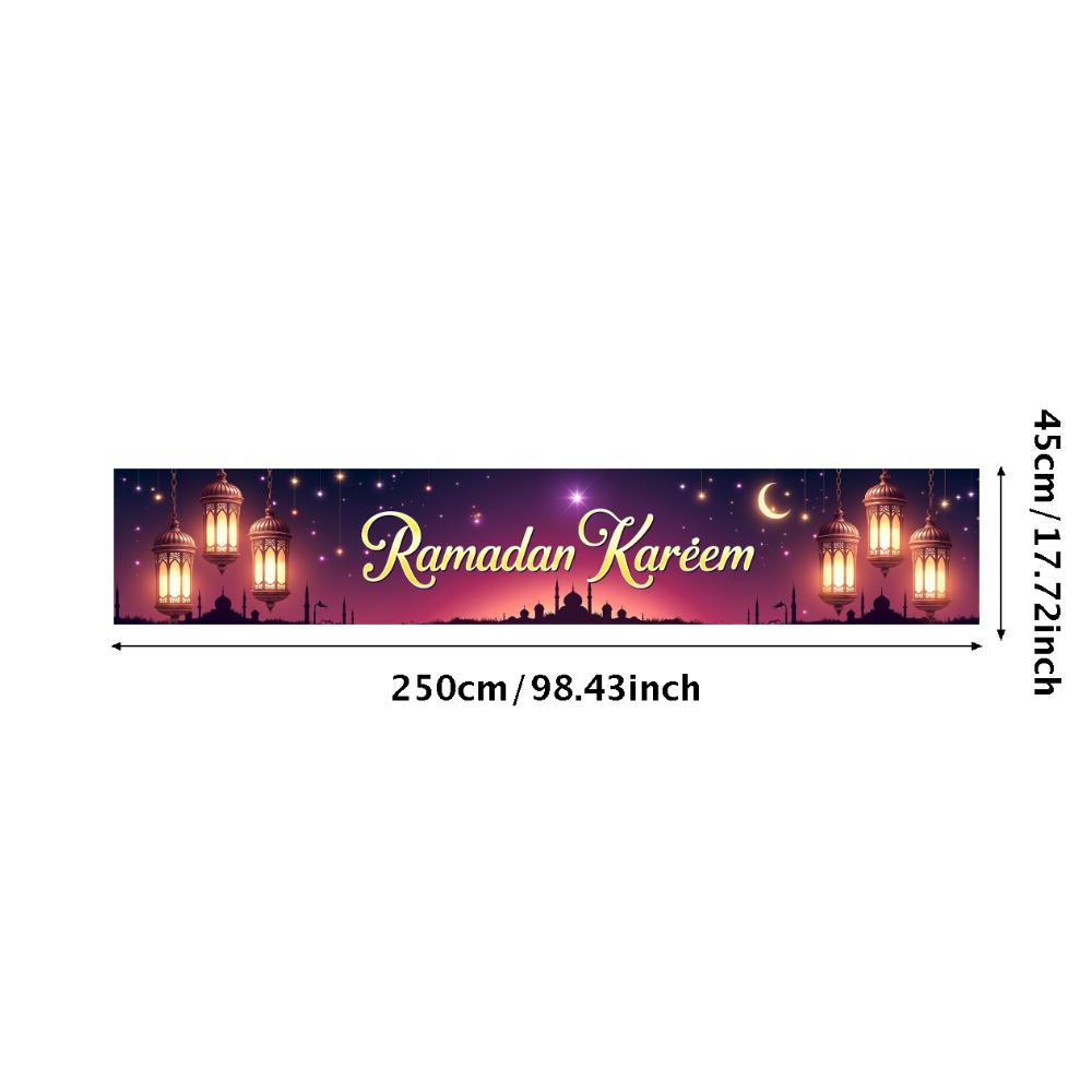 Bannière Ramadan Kareem Toile de fond Lanternes Lumières Décoratif Festival Fête Événement Célébration Graphique Décor Islamique Arrière-plan