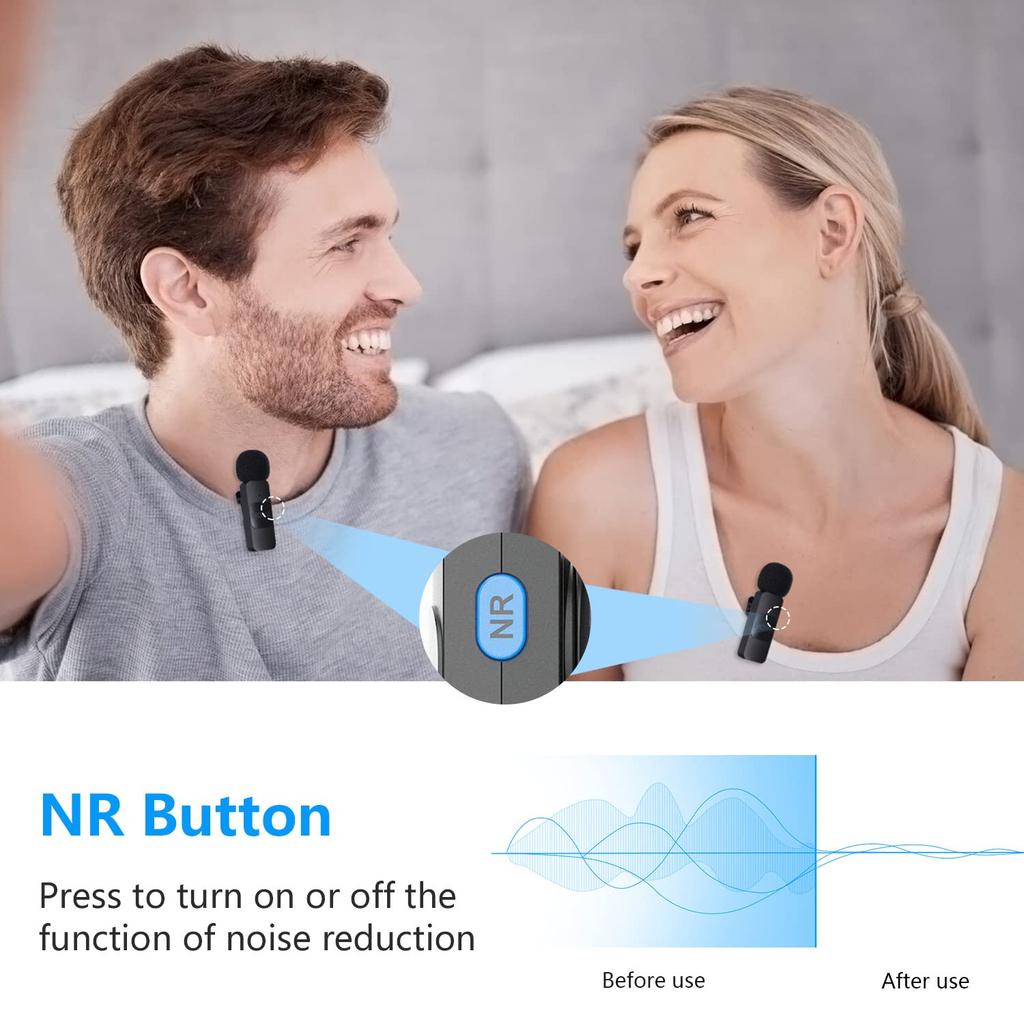 Boya BY-V20 2.4GHz Wireless Lapel Microphone, 360° Omnidirectional, Rechargeable, Lightweight (9.5g), Compact, Auto-Pairing, 50m Stable Reception, 9