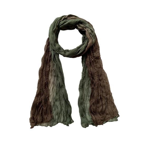 Scarf Shawl Two-Color Gradient Design Pleated Scarf Warm Neck Wrap Cold Weather Neck Warmer Fashion Accessories