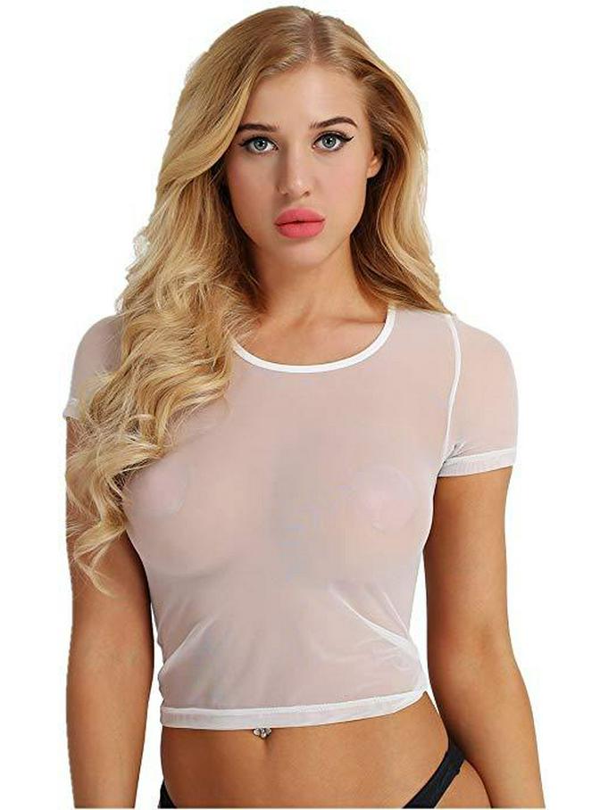 

Соблазнительный сетчатый топ с короткими рукавами, прозрачное нижнее белье Small (S)