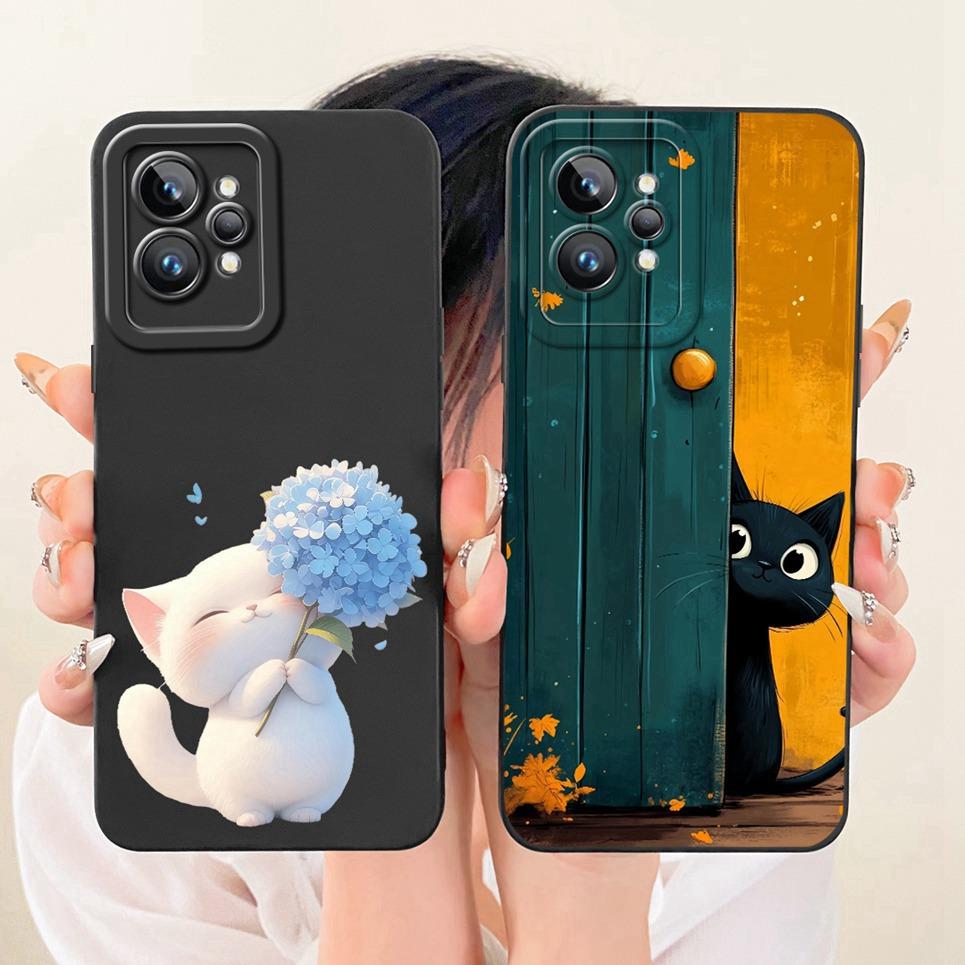 Phone Case For Realme GT2 Pro GT 2 Pro RMX3300 Casing Cartoon Dragon Funny Cat Pattern Back Cover Shockproof Silicone Cases