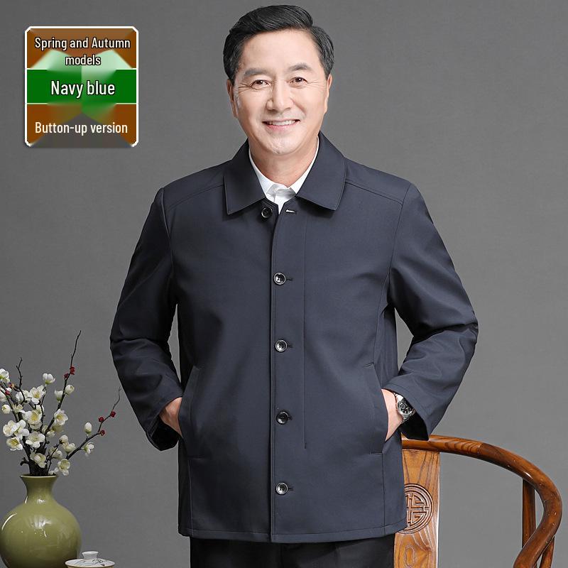 Middle-Aged and Elderly Men's Spring and Autumn Jacket – Ideal for 70-80-Year-Old Grandpa.