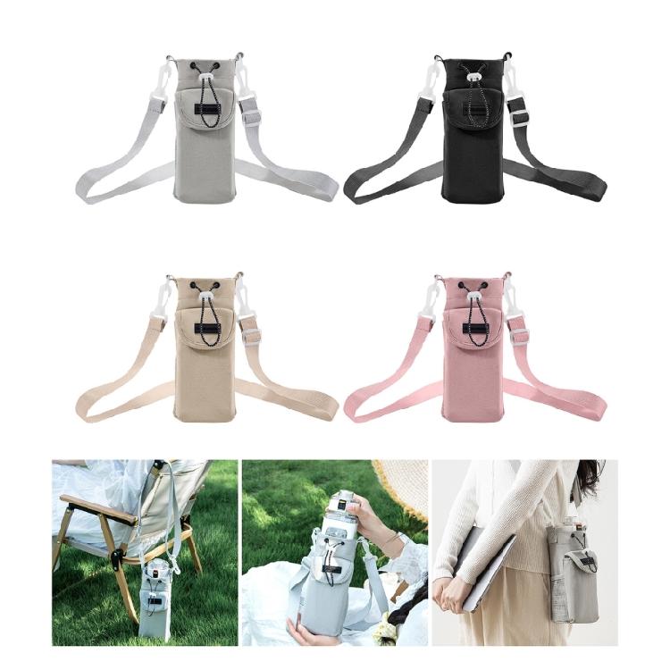 Water Bottle Transport Bag with Comfortable Crossbody Strap Protective Beverage Kettle Sleeve Outdoor Drinkware Holder