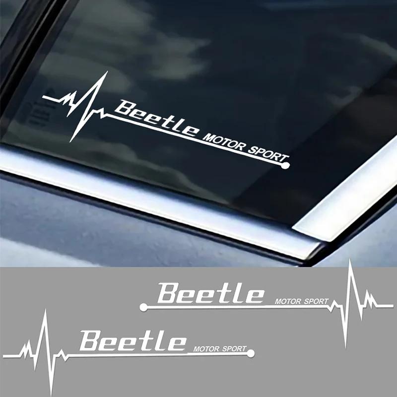 2 Stück Auto Seitenfenster Aufkleber Außen für 1wjhs VW Käfer Logo Wasserdicht Styling Tuning Vinyl Folie Abziehbilder Zubehör KJE2
